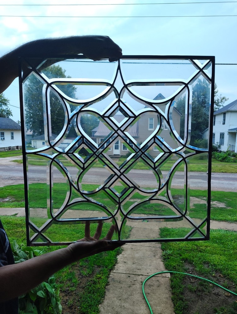 Antique Leaded Beveled Window 100% Fully Restored.