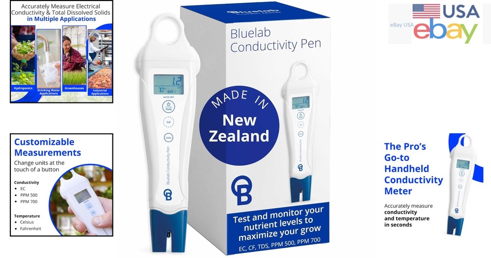 Fully Waterproof Conductivity Meter with Temperature and Nutrient Measurement