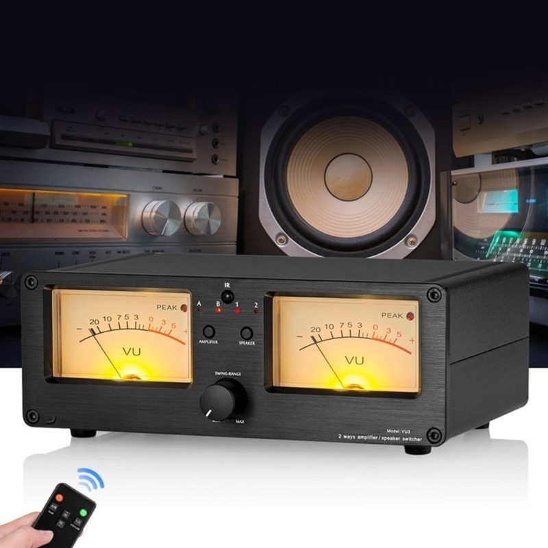 Level Meter Analog Meter 2 In 2 Out Sound Switcher Splitter Remote Controller