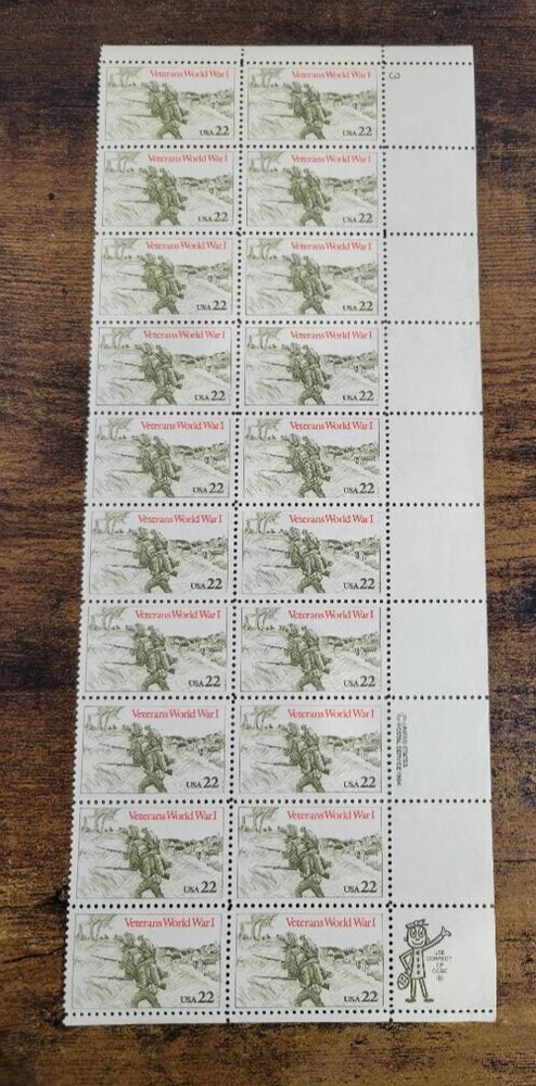 USPS Veterans WWI 22 Cent Stamps