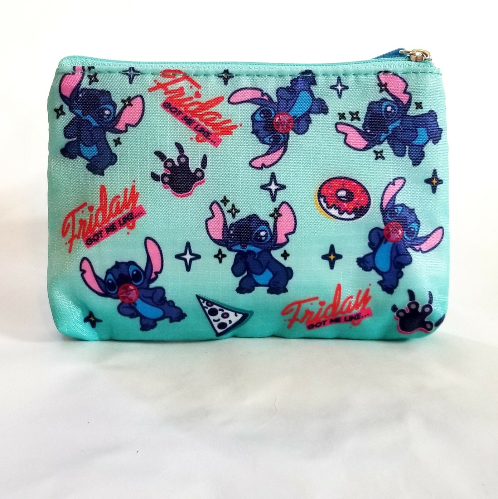 Disney Lilo Stitch 2-Zipper Pouch Change Coin Purse Card Holder Wallet Bag Case