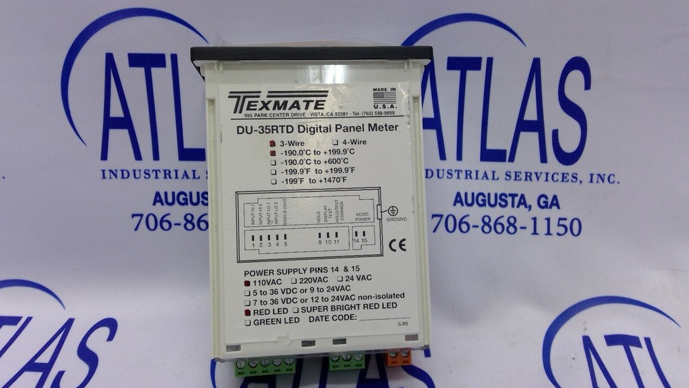 Texmate DU-35RTD Digital Panel Meter 110v Red LED   (A39)
