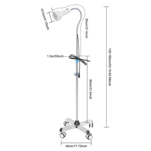30W Adjustable LED Examination Light with Mobile Base & 360° Rotation