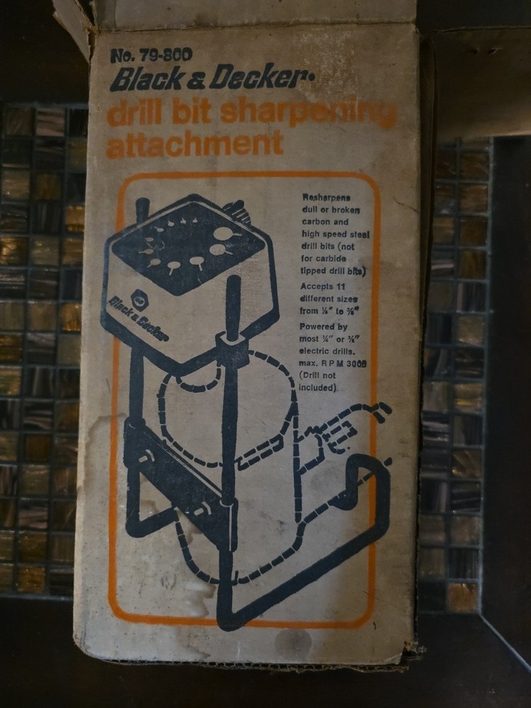 BLACK & DECKER Drill Bit Sharpener Attachment Model 79-800, Made in USA