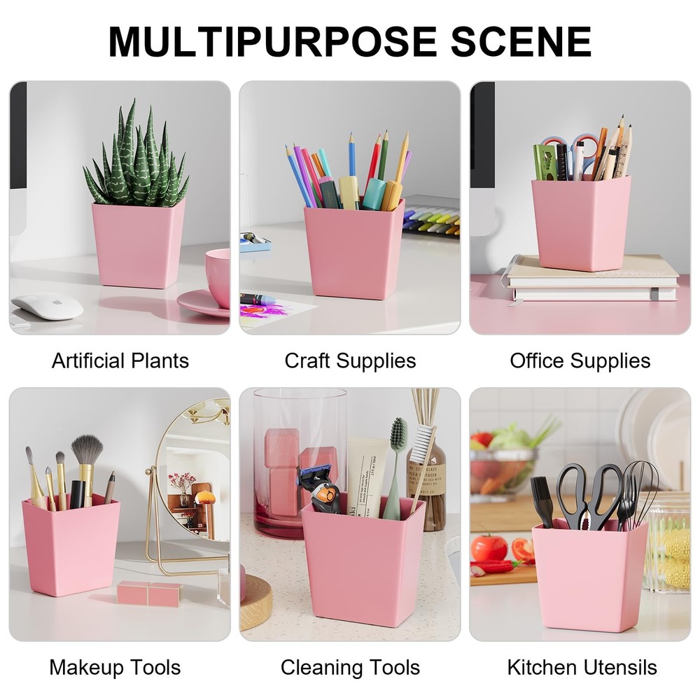 Rolling Cart Accessories, 6 Pack Pink Plastic Hanging Cup Holders, Rolling Ca...