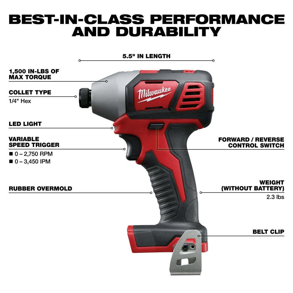 Milwaukee 2691-22 M18 18V Cordless Li-Ion Drill Driver / Impact Driver Combo Kit