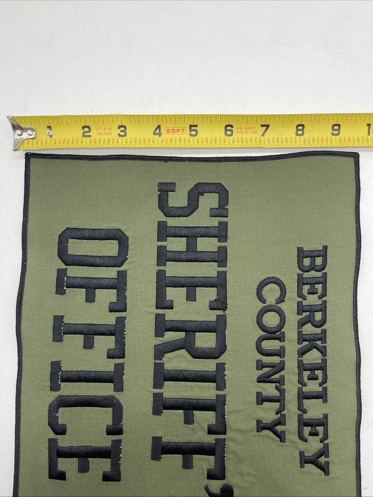 BERKELEY COUNTY SHERIFF’S OFFICE Large Patch Uniform Patch Back Of Jacket Shirt