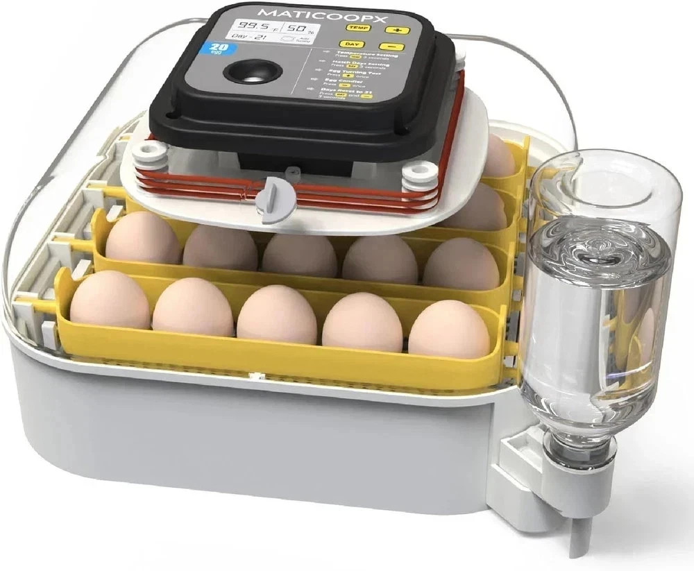 20 Egg Incubator with Humidity Display Egg Candler Automatic Egg Turne