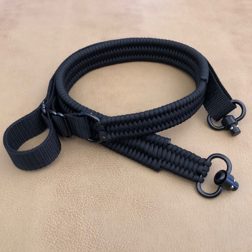 Black QD Handmade Tactical 2 Point Paracord Gun Rifle Sling Pull Loop