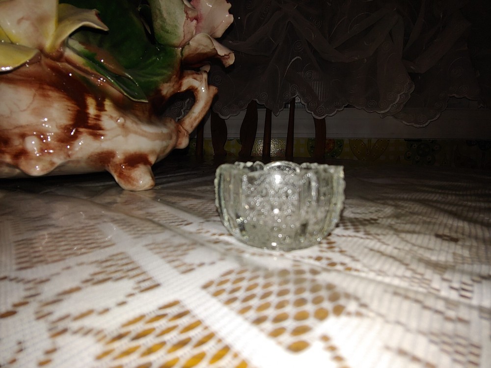 Antique Open Salt Dip/Cellar "Cane and Panel" Pattern, Pressed Glass