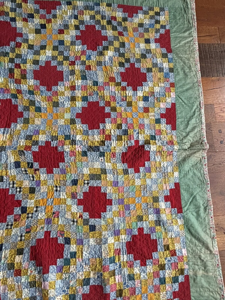 Antique Postage Stamp Quilt 75” X 75”
