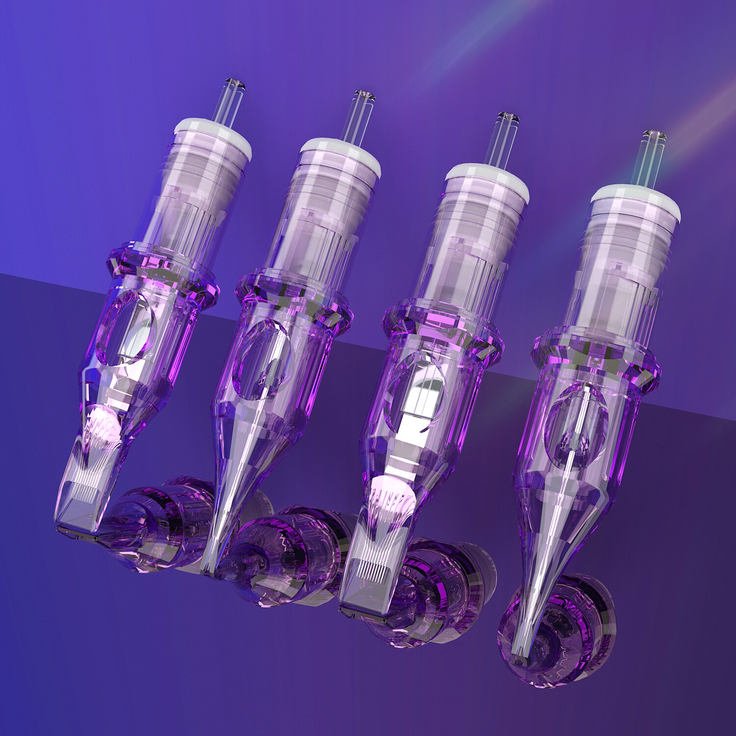 50Pcs Purple Mixed Tattoo Cartridge Needles Round Liner Set for Tattoo Machine