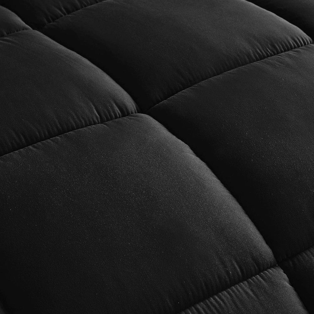Chezmoi Collection 3-Piece Down Alternative Comforter Set Queen, Black