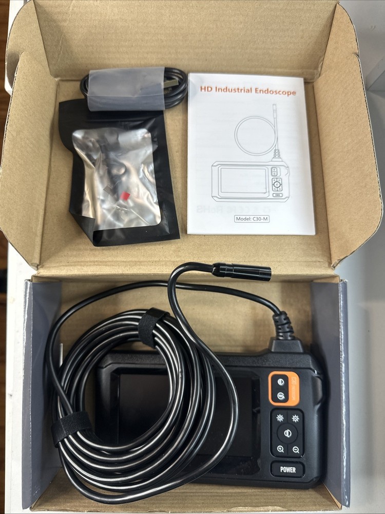 Endoscope Camera with Light, Inspection Borescope Camera with 4.3" IPS Screen...