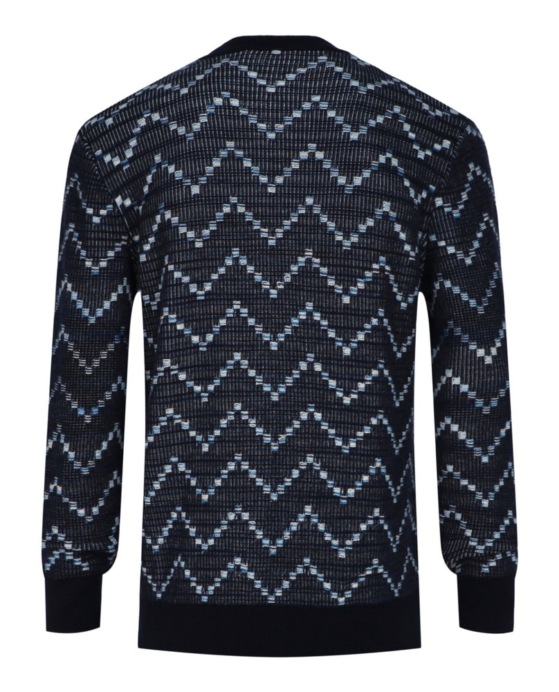 M Missoni Mens Zig-Zag Crewneck Pullover Sweater