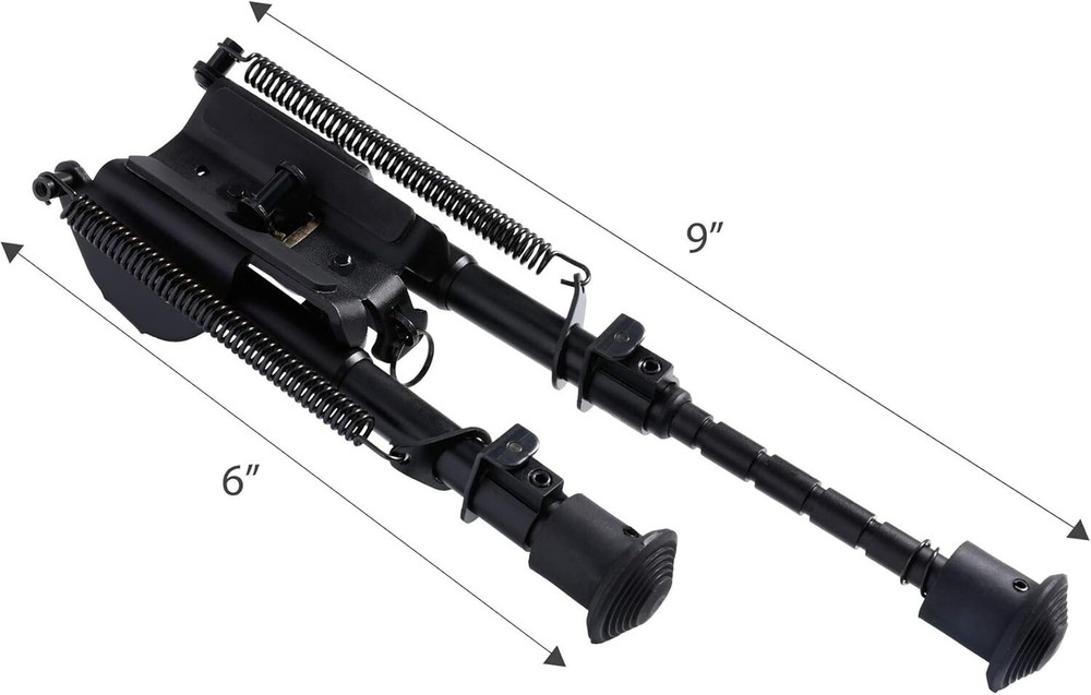 6-9" Adjustable Spring Return Bipod Adapter 20mm Picatinny Rail Mount Adapter