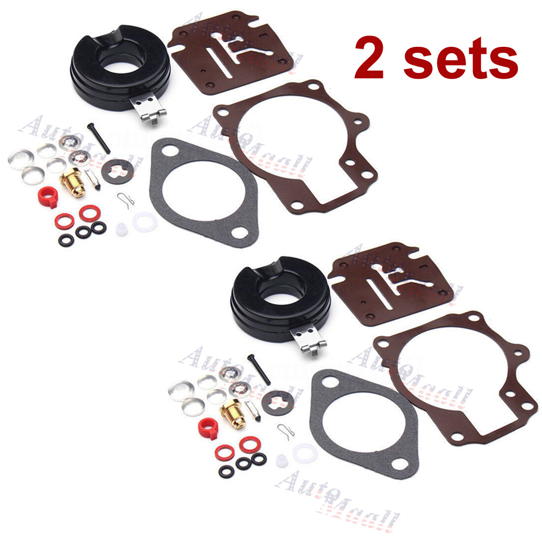 2x Carburetor Rebuild Repair Kit For Johnson Evinrude 18 20 25 28 30 35 40 45 hp