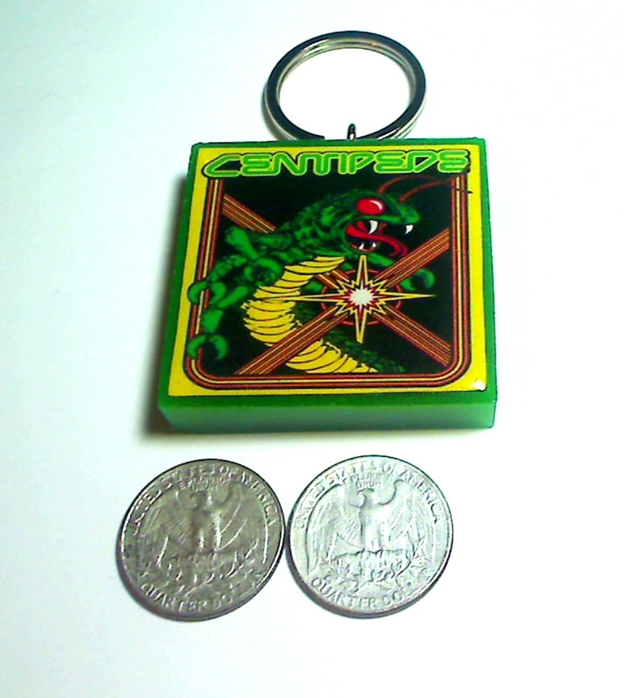 Centipede Arcade Coin Door accessory Keychain