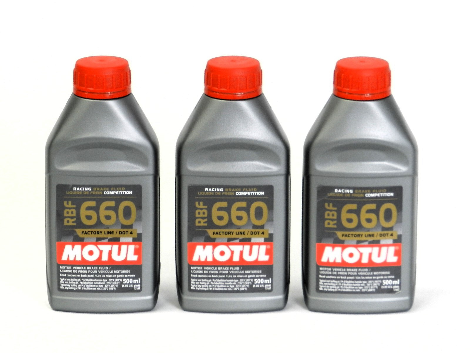 Motul DOT4 RBF 660 FACTORY LINE 1.5L Fully Synthetic Racing Brake Fluid 3 x 0.5L