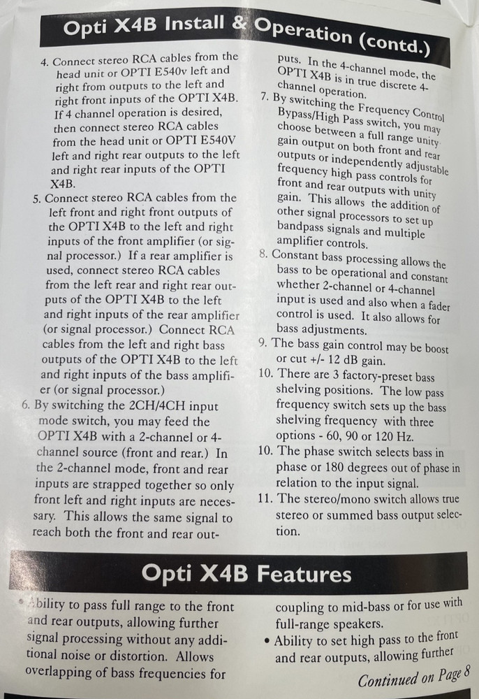 Old School Lanzar X4b — Optically Isolated Constant Bass Processor/Crossover,NOS