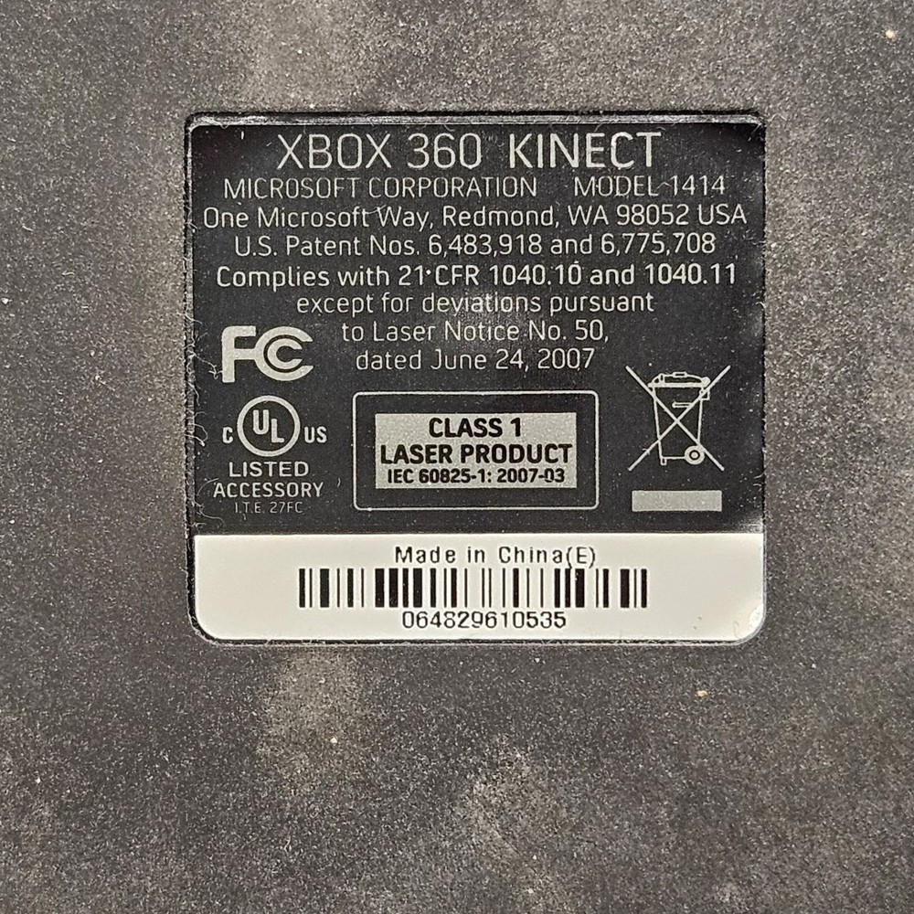 Xbox 360 Kinect Sensor Model 1414 Motion Camera Black