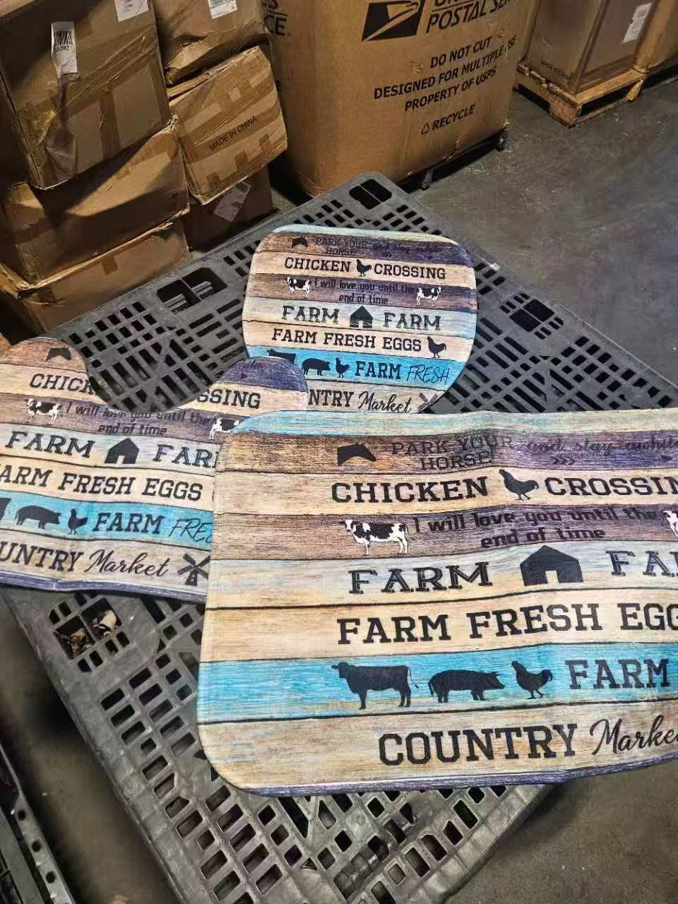 "CLEARANCE" 3 Piece Bathroom Rug Set Soft Non Slip Toilet Lid Cover Bath Mat