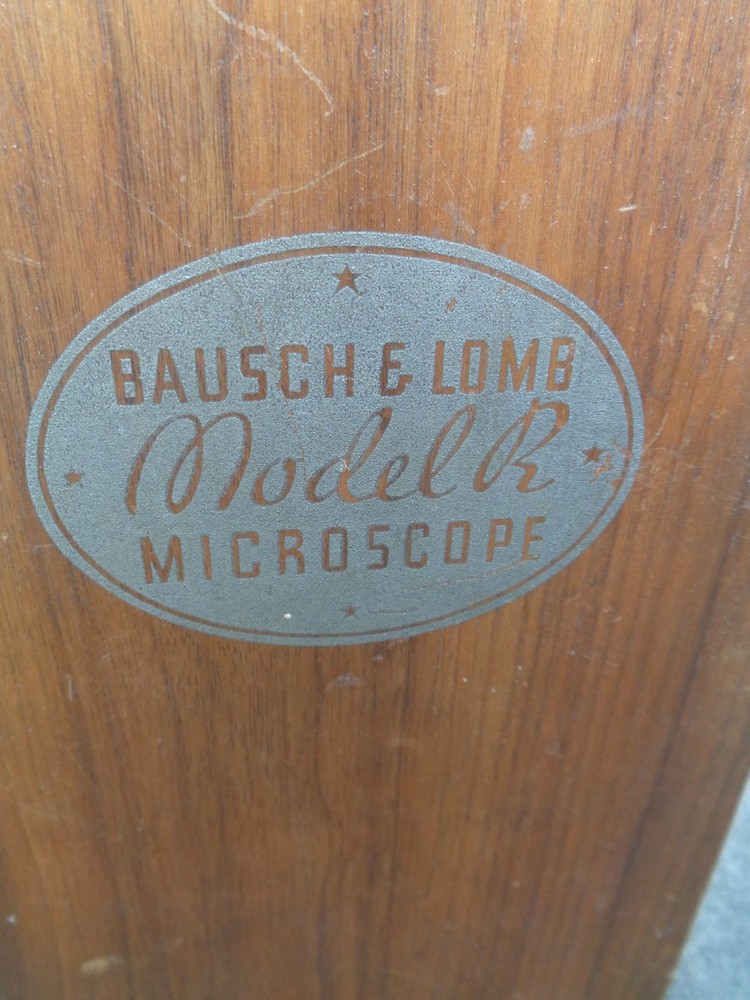 Bausch & Lomb Model R Student Microscope w/ Box & Micro Data Cards