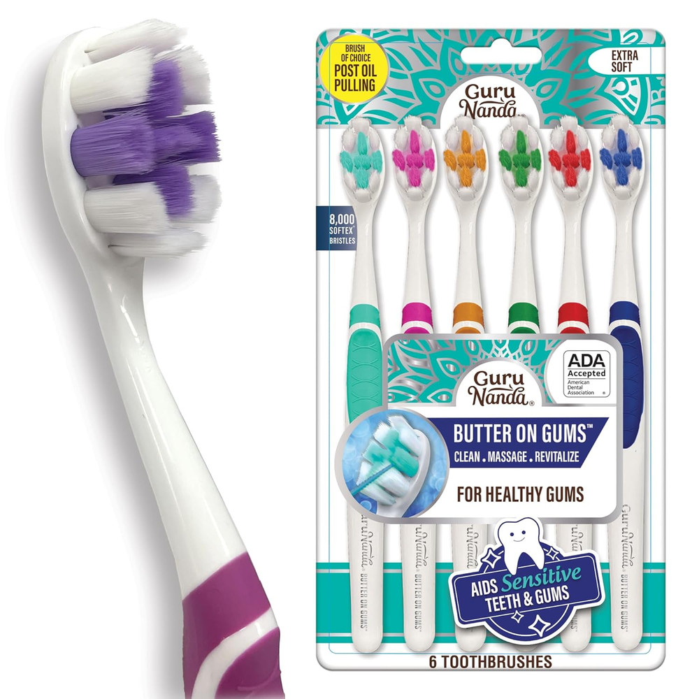 Ultra Soft Toothbrush for Sensitive Gums - 8000+ Bristles, 6 Pack
