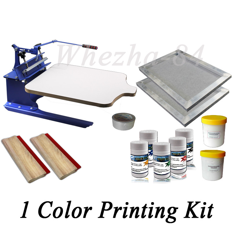 1 Color Screen Printing Press Materials Kit New Model Printer with Screen Frame