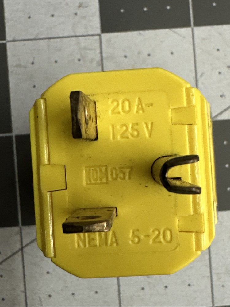 NOS (3)-Leviton 20A 125V 3-Wire 2-Pole Python Cord Plug 081-05356-0VY