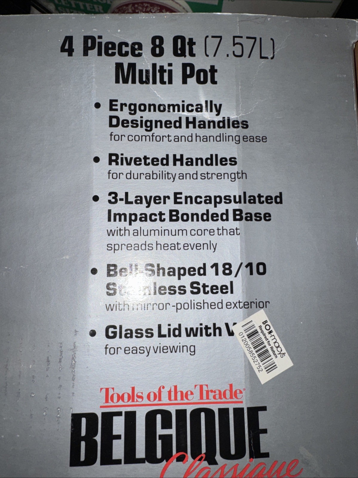 Belgique Classique Stainless Steel 4 pc multi pot 8 qt New