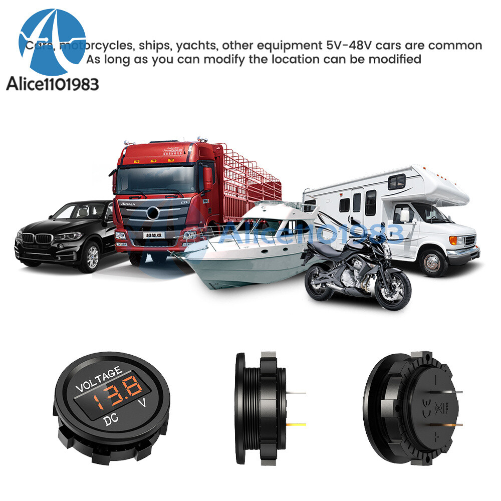DC 5-48V Mini Waterproof Digital Voltmeter Voltage Tester LED Display Voltmeter