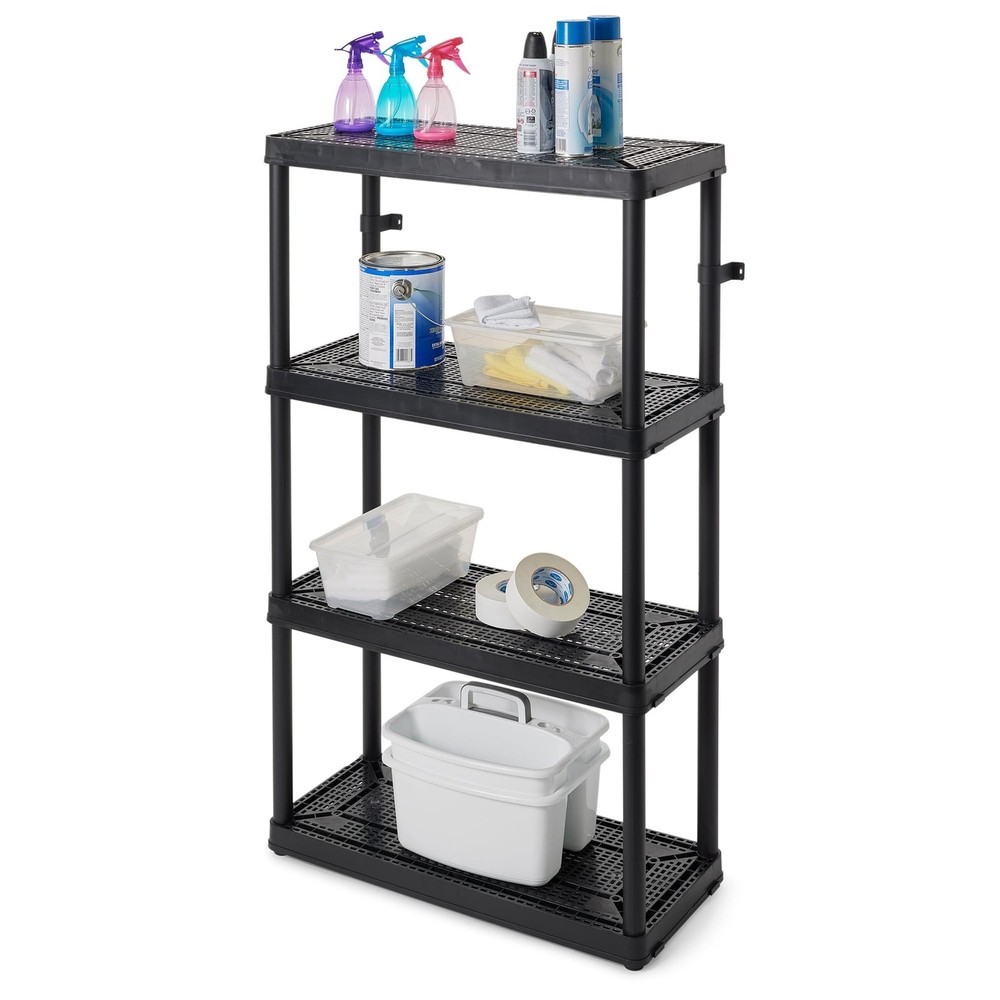 Gracious Living 2 Pack Storage Rack, 4 Shelf Fixed Height Medium Duty Unit, B...