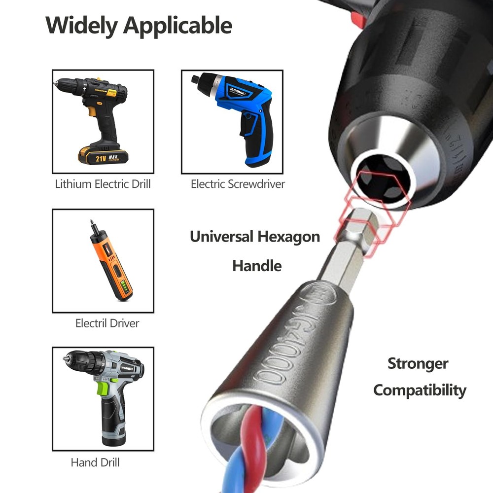 2 Pack Wire Twisting Tool Cable Quick Twister for Electrical Power Drill