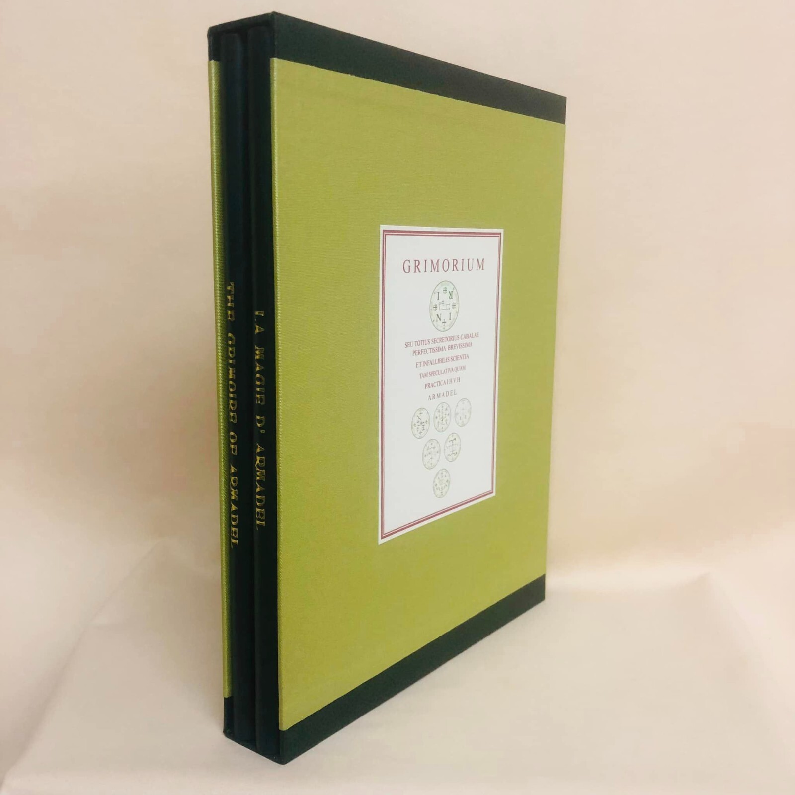Grimoire of Armadel two volumes leather and cloth binding full colour slipcased