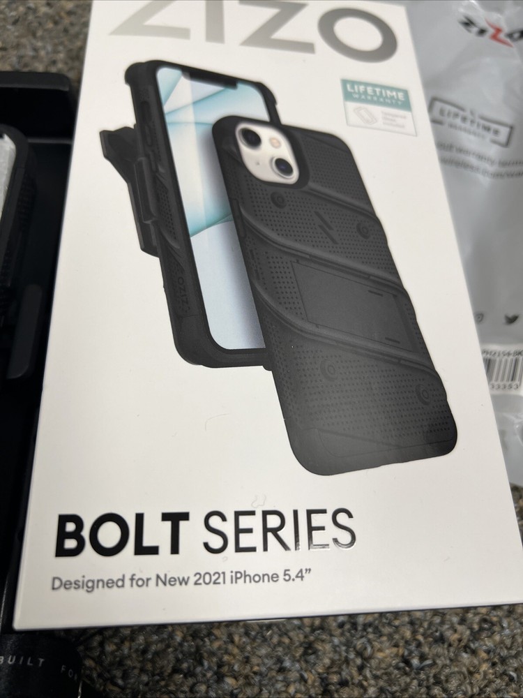 ZIZO Bolt Bundle iPhone 13, 5.4", Mini Case, Screen Protector Kickstand Holster