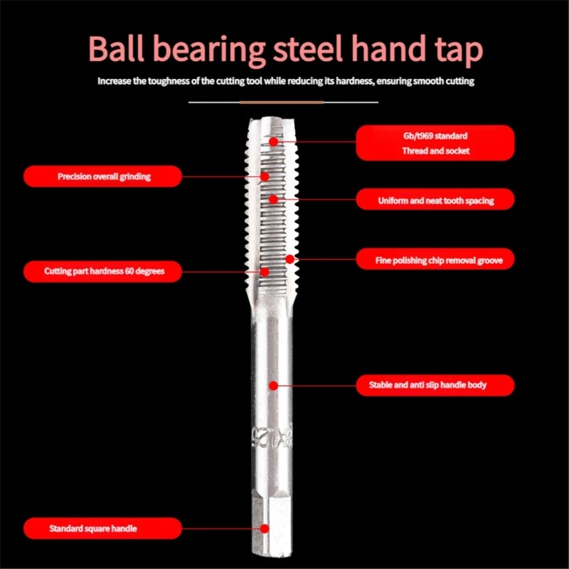 MultiSize Hand Tap Kit 5pcs Highly speed Steel Thread Taps Precise Cut Thread
