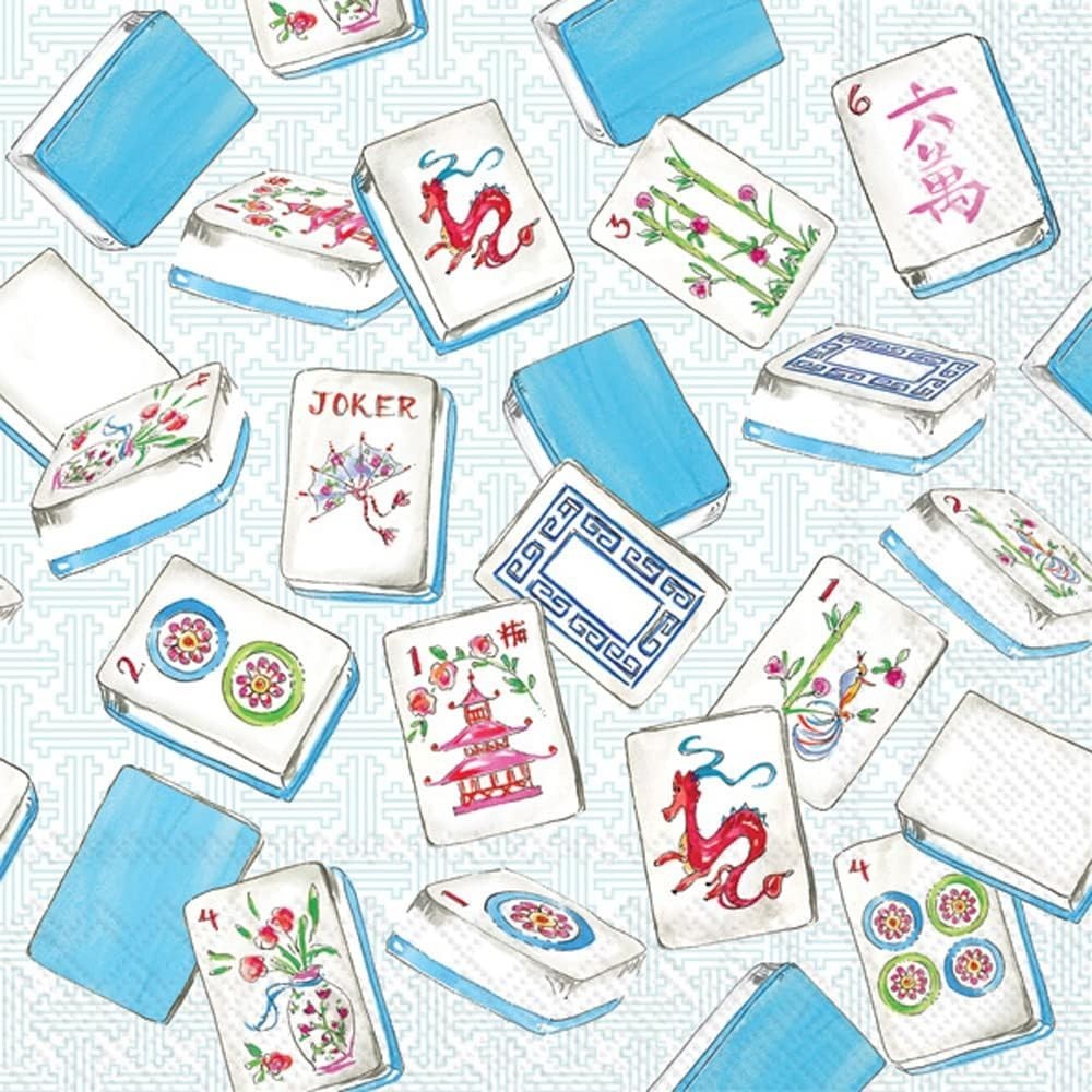 Decoupage Art Craft-Cocktail Size 5" x 5", Mahjong, Tile Games