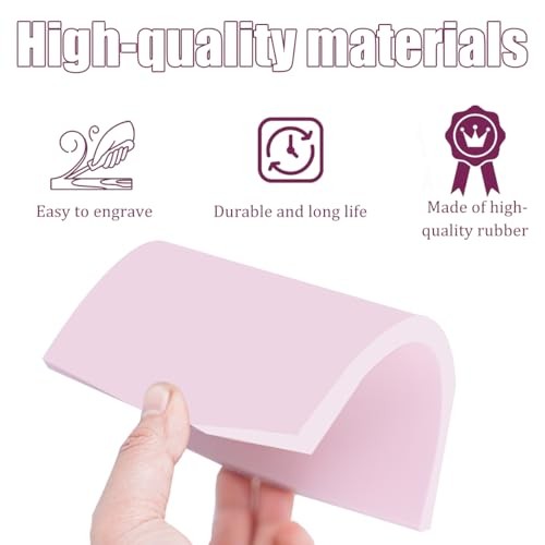 5 Pack Rectangular Rubber Stamp Carving 4x6 Linoleum Blocks for Printmaking