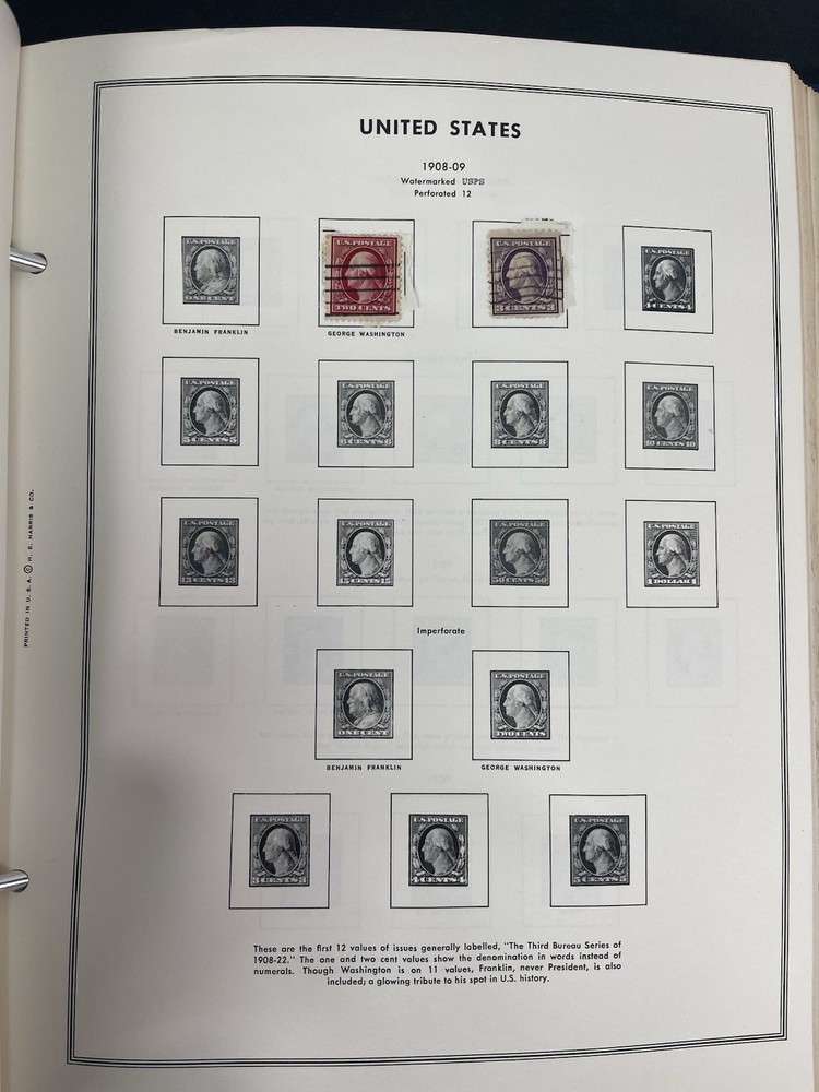 Vintage Collection Of Over 630 Stamps In United States Liberty Stamp Album