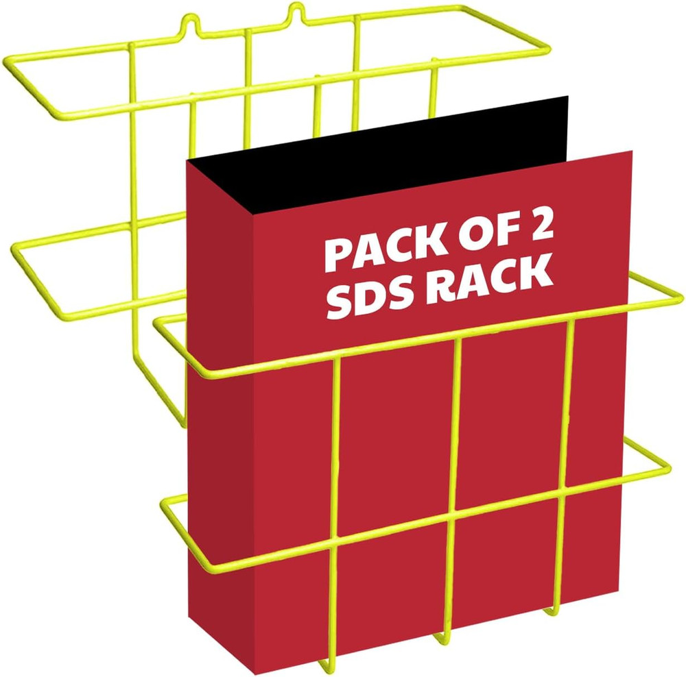 2 Pack Binder Display Rack, SDS/MSDS Wire Wall Mount Rack with Mounting Hardware