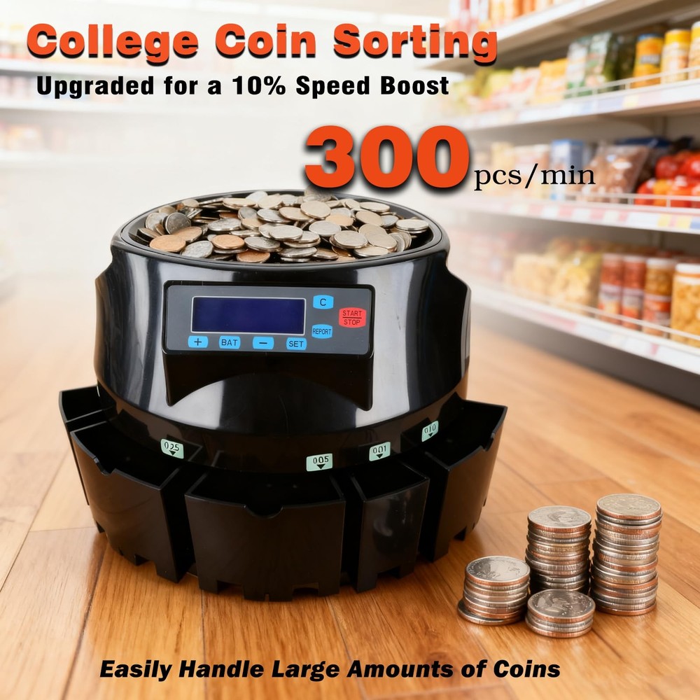 T9600A Professional USD Coin Counter,Sorter, Coin Counting Machine,Automatically