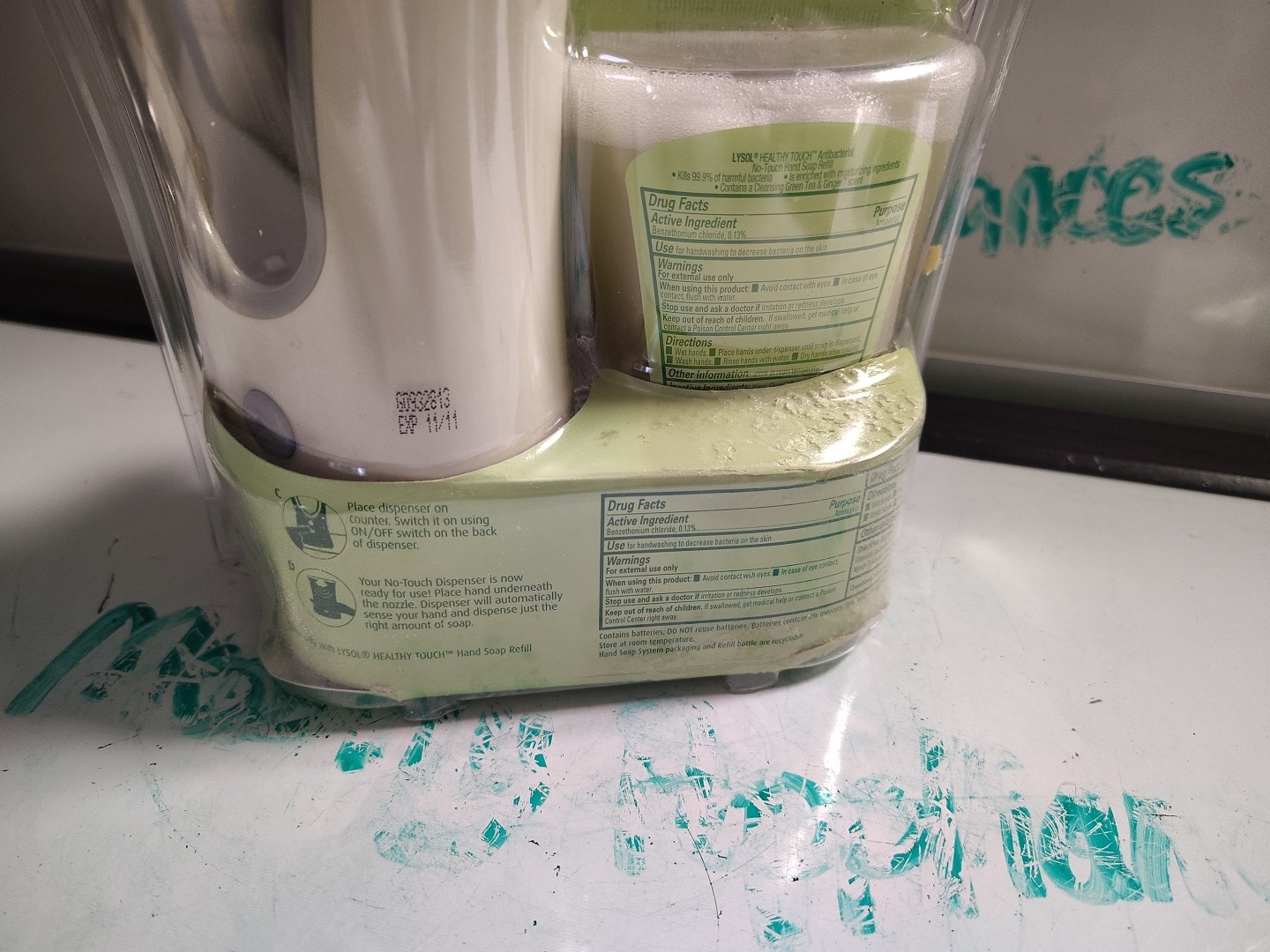 Lysol No Touch Hand Soap Dispenser System Green Tea & Ginger Scent Discontinued