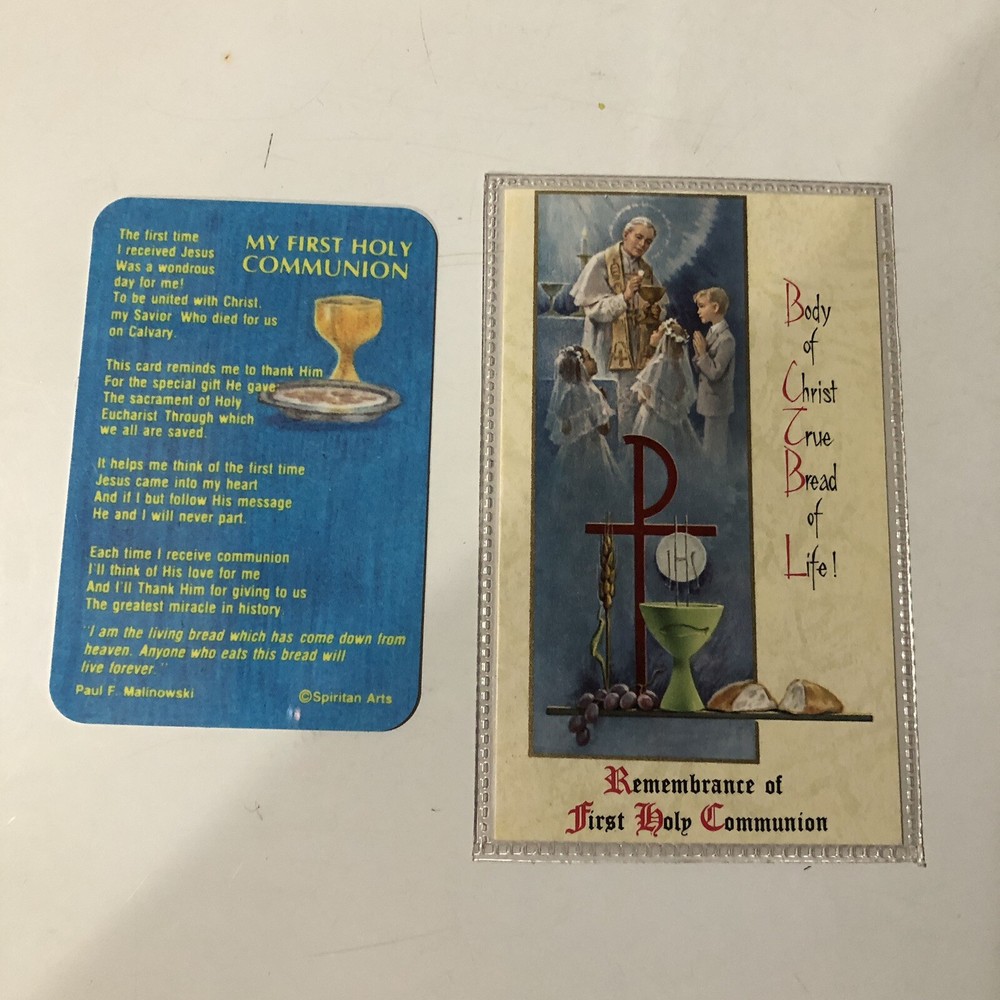 2 First Communion Laminated Cards