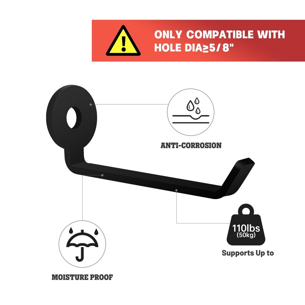 Squat Rack Barbell Holder, 4pcs Hook Attachments - Power Rack Storage Accesso...