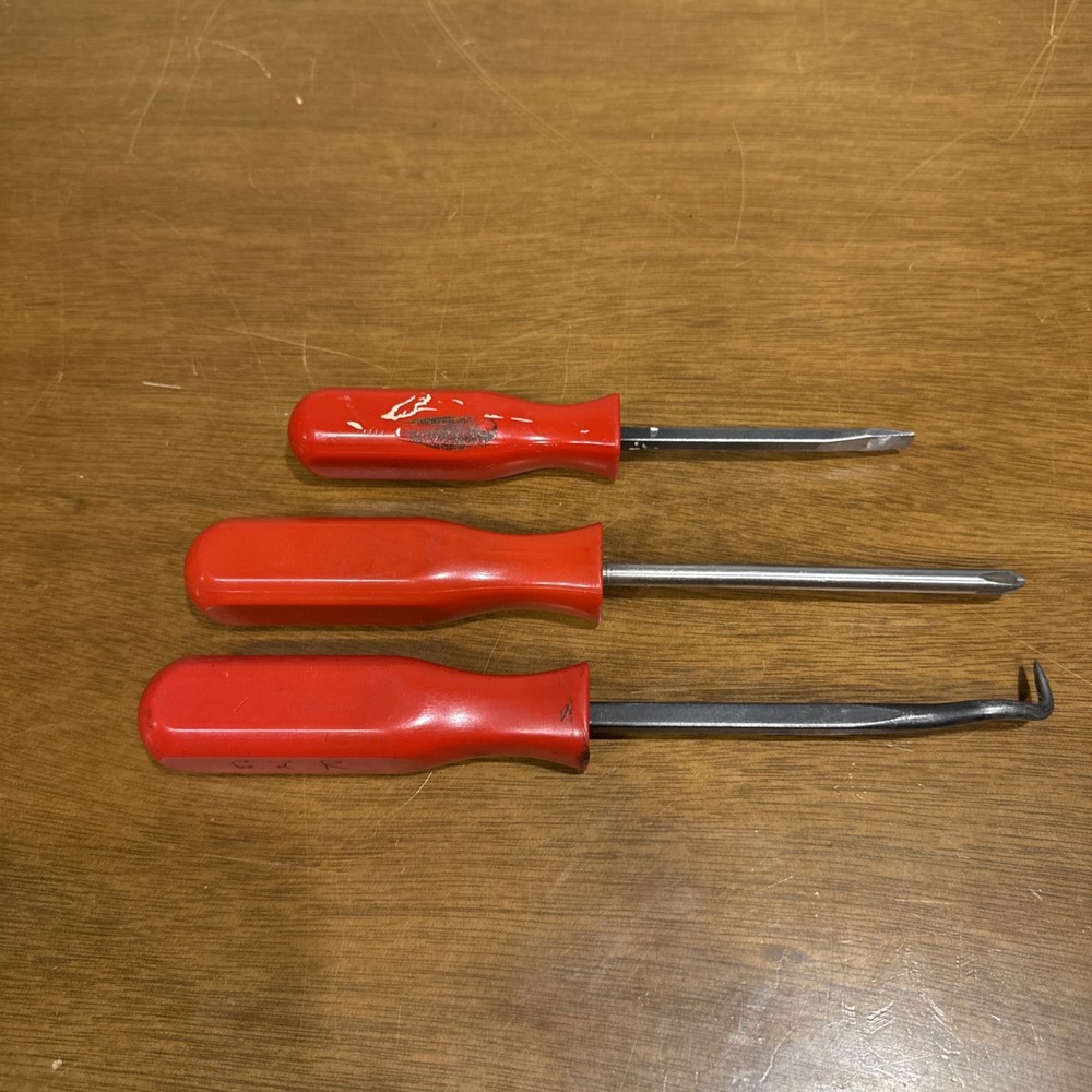 MAC TOOLS 3 PIECE PH3A Slotted, P202A PHILLIPS, SP29A Cotter Pin Red Handle