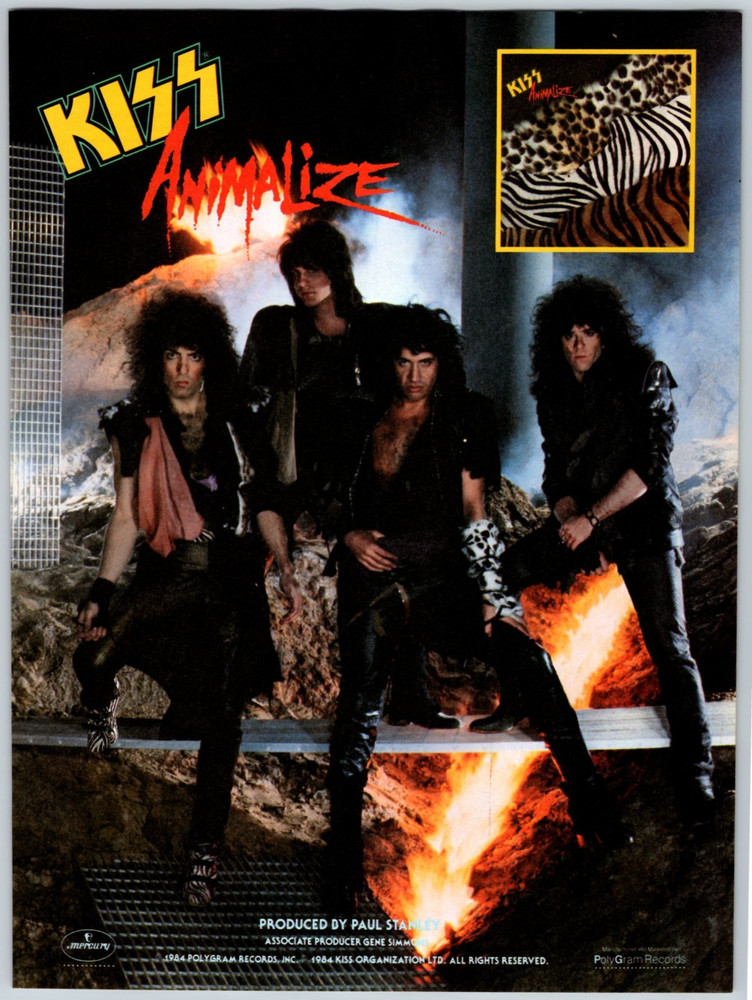 KISS ANIMALIZE AD 8"x11" PINUP Magazine Page Clipping 1980's KAH-5