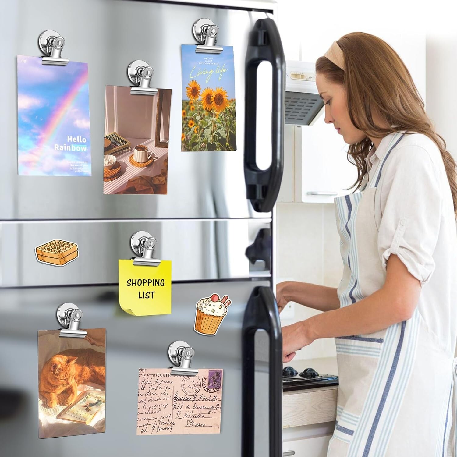 Magnetic Clips 16pcs Heavy Duty Refrigerator Magnet Clips Fridge Magnets Strong