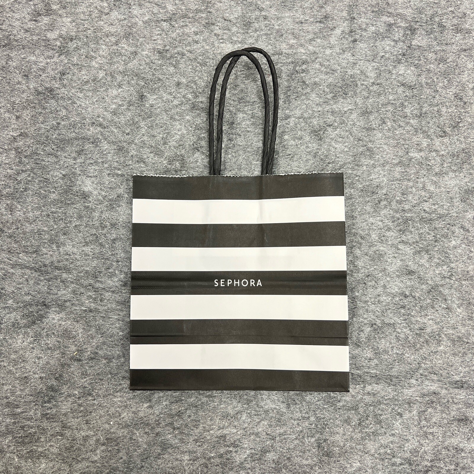 Sephora Paper Gift Bags 6X6X3 Black & White Stripes Store Lot of 10 NEW (Mini)