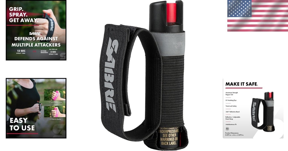 Compact Black Pepper Gel for Runners - Reflective Easy Access Safety Solution